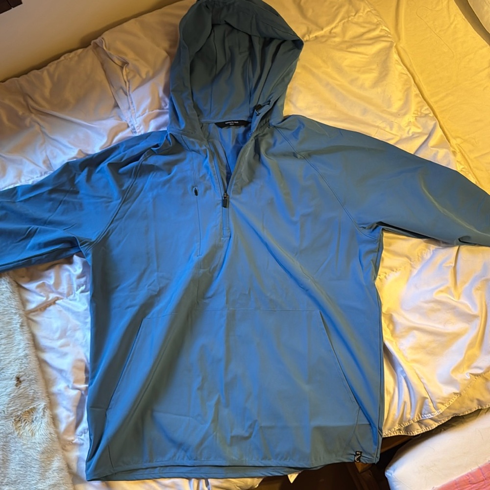 Kenneth Cole Golf Water Resistant 1/4 Zip Hoodie Anorak Jacket L Lightweight